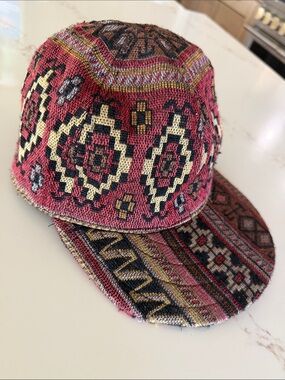Kids Patterned Pink Woven Cap